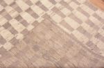 Weave of Light Cream and Tan Color Geometric Modern Hallway High Low Wool Pile Runner Rug 11103 by Nazmiyal Antique rugs