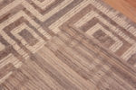 Weave of Modern Neutral Cream Background With Earthy Colo Tribal Geometric Pattern Hallway Runner Rug 11106 by Nazmiyal Antique Rugs