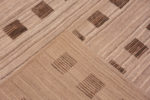 Weave of Neutral Minimalist Background With Brown Geometric Squares Design Pattern Modern Area Rug 11636 by Nazmiyal Antique Rugs