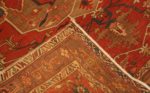Weave of Small Tribal Geometric Antique Rustic Persian Medallion Heriz Serapi Area Rug 72550 by Nazmiyal Antique Rugs