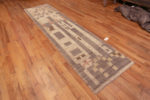 Whole View of Artistic Tribal Geometric Neutral Color Modern Hallway Runner Rug 11088 by Nazmiyal Antique rugs