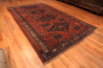 Whole View of Captivating Rare Room Size Classic Red and Blue Color Tribal Antique Caucasian Flatweave Soumak Kilim Rug 72667 at Nazmiyal Antique Rugs
