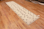 Whole View of Cream Geometric Grey Triangle Pattern Modern Hallway Runner Rug 11146 by Nazmiyal Antique rugs
