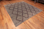 Whole View of Soft Neutral Abrash Background Color Brown Tribal Geometric Diamond Pattern Square Shape Modern Room Size Area Rug 11396 by Nazmiyal Antique Rugs