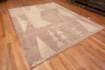 Whole View of Light Neutral Warm Color Tribal Geometric Design Modern Room Size Rug 11490 by Nazmiyal Antique Rugs