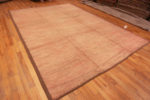 Whole View of Minimalist Solid Light Coral Color Modern Room Size Area Rug 11667 by Nazmiyal Antique Rugs