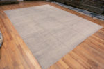 Whole View of Decorative Hand Crafted Modern Room Size Contemporary Solid Abstract Minimalist Design Light Cream Color Area Rug 11660 by Nazmiyal Antique Rugs