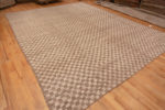 Whole View of Neutral Earthy Tan and Cream Color Geometric Checkerboard Pattern Large Size Modern Area Rug 11701 by Nazmiyal Antique Rugs