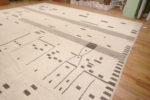 Whole View of Oversized Ivory Cream Background Minimalist Brown Tribal Geometric Design Modern Area Rug 11861 by Nazmiyal Antique Rugs