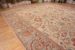 Whole View of Oversized Luxurious Ivory Background Happy Jewel Tone Color Large Scale Design Antique Persian Sultanabad Rug 72520 by Nazmiyal Antique Rugs