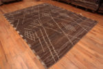 Whole View of Rich Earthy Brown Color Background Primitive Tribal Geometric Pattern Modern Room Size Area Rug 11448 by Nazmiyal Antique Rugs