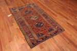 Whole View of Small Rustic Geometric Tribal Antique Persian Heriz Rug 72562 by Nazmiyal Antique Rugs