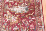 Animals of Fine Artistic Hunting Scene Design Small Vintage Persian Qum Silk Rug 72776 by Nazmiyal Antique Rugs