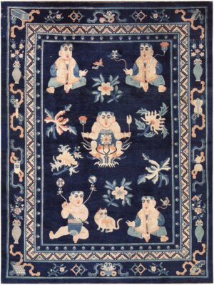 Figurative Design Antique Chinese Peking Rug 72567 by Nazmiyal Antique Rugs