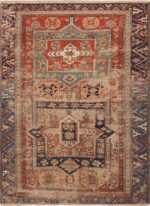 Antique Geometric Caucasian Soumak Shabby Chic Rug 72829 by Nazmiyal Antique Rugs
