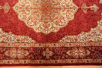 Border of Fine Floral Small Luxurious Vintage Persian Silk Qum Rug 72784 by Nazmiyal Antique Rugs