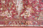 Border of Fine Artistic Hunting Scene Design Small Vintage Persian Qum Silk Rug 72776 by Nazmiyal Antique Rugs