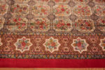 Border of Fine Floral Garden Design Vintage Luxurious Silk Persian Qum Rug 72755 by Nazmiyal Antique Rugs