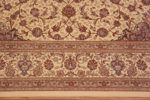 Border of Fine Floral Room Size Vintage Luxurious Silk Persian Qum Medallion Rug 72750 by Nazmiyal Antique Rugs