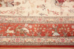 Border of Fine Light Luxurious Silk Pile Vintage Artistic Hunting Scene Design Persian Qum Rug 72756 by Nazmiyal Antique Rugs