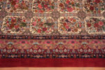 Border of Fine Long Narrow Gallery Size Vintage Garden Design Silk Persian Qum Rug 72743 by Nazmiyal Antique Rugs