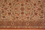 Border of Fine Luxurious Floral Design Vintage Persian Qum Silk Hallway Runner Rug 72792 by Nazmiyal Antique Rugs