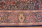 Border of Fine Luxurious Intricate Floral Design Vintage Persian Silk Qum Square Shape Rug 72762 by Nazmiyal Antique Rugs