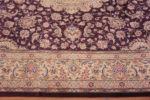 Border of Fine Luxurious Purple Color Vintage Persian Silk Qum Rug 72753 by Nazmiyal Antique Rugs