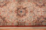 Border of Fine Luxurious Silk Pile Floral Vintage Persian Qum Short Runner Rug 72791 by Nazmiyal Antique Rugs