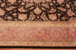 Border of Fine Luxurious Vintage Persian Silk Qum Room Size Rug 72751 by Nazmiyal Antique Rugs