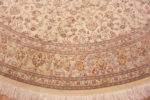 Border of Ivory Fine Vintage Persian Gonbad Design Round Silk Qum Rug 72739 by Nazmiyal Antique Rugs