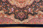 Border of Luxurious Fine Small Size Vintage Floral Persian Silk Qum Rug 72765 by Nazmiyal Antique Rugs