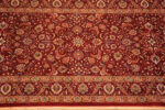 Border of Red Fine Floral Luxurious Vintage Persian Qum Silk Hallway Runner Rug 72787 by Nazmiyal Antique Rugs
