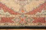 Border of Small Scatter Size Fine Luxurious Floral Vintage Persian Silk Qum Rug 72771 by Nazmiyal Antique Rugs