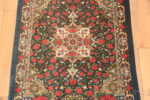 Close Up of Fine Small Green Floral Vintage Persian Silk Qum Rug 72779 by Nazmiyal Antique Rugs