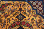Close Up of Fine Small Luxurious Silk Pile Gold Color Vintage Persian Qum Rug 72772 by Nazmiyal Antique Rugs