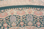 Weave of Luxurious Fine Weave Intricate Floral Medallion Pattern Round Shape Vintage Persian Silk Qum Rug 72785 by Nazmiyal Antique Rugs