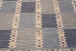 Close Up of Modern Flatweave Swedish Mid-Century Modern Design Room Size Kilim Rug 72797 by Nazmiyal Antique Rugs