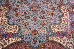 Close Up of Small Fine Floral Luxurious Vintage Persian Silk Qum Rug 72769 by Nazmiyal Antique Rugs