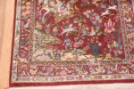 Corner of Fine Artistic Hunting Scene Design Small Vintage Persian Qum Silk Rug 72776 by Nazmiyal Antique Rugs