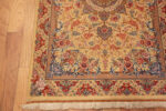 Corner of Fine Artistic Small Floral Vintage Luxurious Persian Silk Qum Rug 72783 by Nazmiyal Antique Rugs