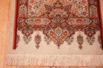 Corner of Fine Luxurious Silk Pile Floral Vintage Persian Qum Short Runner Rug 72791 by Nazmiyal Antique Rugs