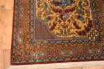 Corner of Fine Small Artistic Gold Color Luxurious Vintage Persian Silk Qum Rug 72773 by Nazmiyal Antique Rugs