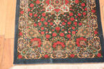 Corner of Fine Small Green Floral Vintage Persian Silk Qum Rug 72779 by Nazmiyal Antique Rugs