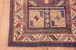 Corner of Geometric Antique Caucasian Kazak Tribal Runner Rug 72833 by Nazmiyal Antique Rugs