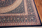 Corner of Luxurious Room Size Silk Vintage Blue Persian Fine Qum Gonbad Design Rug 72741 by Nazmiyal Antique Rugs