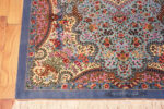 Corner of Small Fine Floral Luxurious Vintage Persian Silk Qum Rug 72769 by Nazmiyal Antique Rugs
