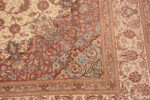 Details of Fine Floral Room Size Vintage Luxurious Silk Persian Qum Medallion Rug 72750 by Nazmiyal Antique Rugs