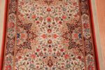 Details of Fine Luxurious Silk Pile Floral Vintage Persian Qum Short Runner Rug 72791 by Nazmiyal Antique Rugs