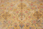 Details of Luxurious Light Gold Color Fine Room Size Vintage Persian Silk Qum Rug 72746 by Nazmiyal Antique Rugs